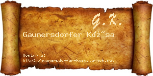 Gaunersdorfer Kósa névjegykártya